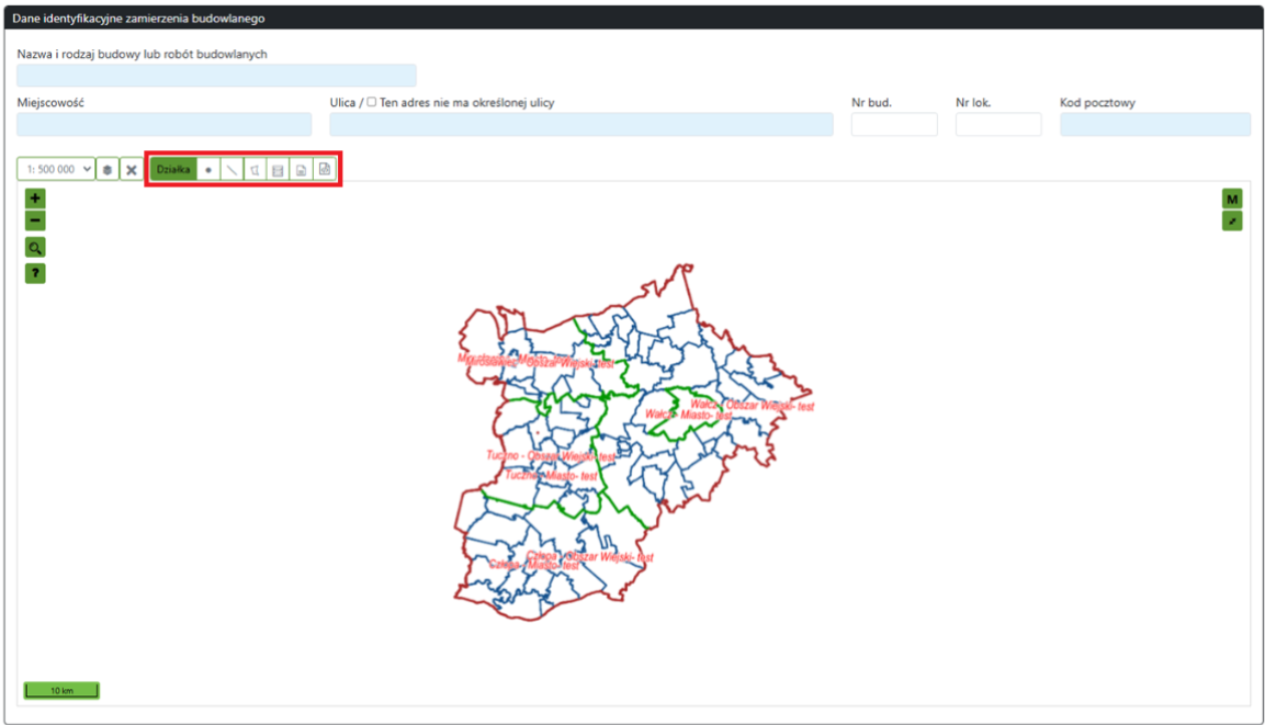 Widok okna z mapą